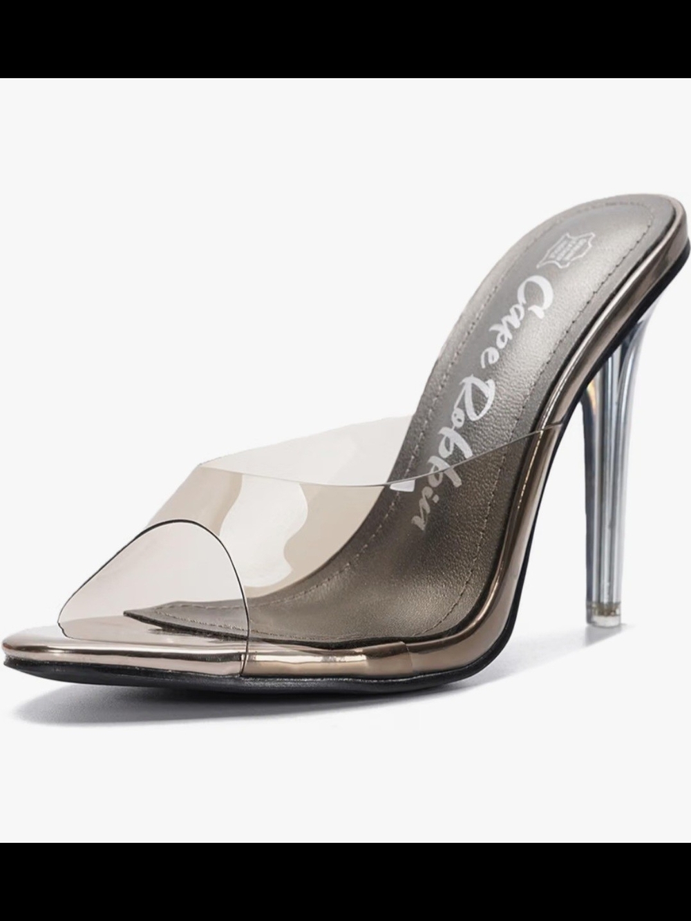 Cape Robbin Smoky Transparent Mule Heel, Black